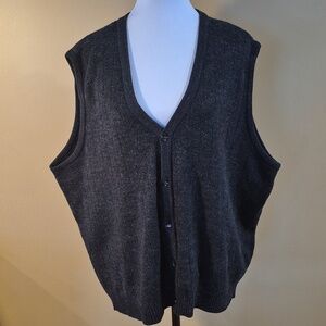 HYDE PARK Men's Vintage Knit Sweater Vest With Buttons, Size 2XL